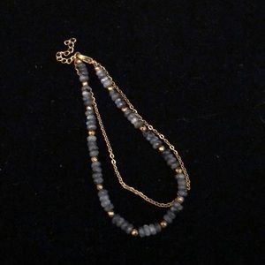 Merx Jewelry - Merx Grey Bead/ Gold Chain Bracelet Merx Jewelry - Merx Grey Bead/ Gold Chain Bracelet